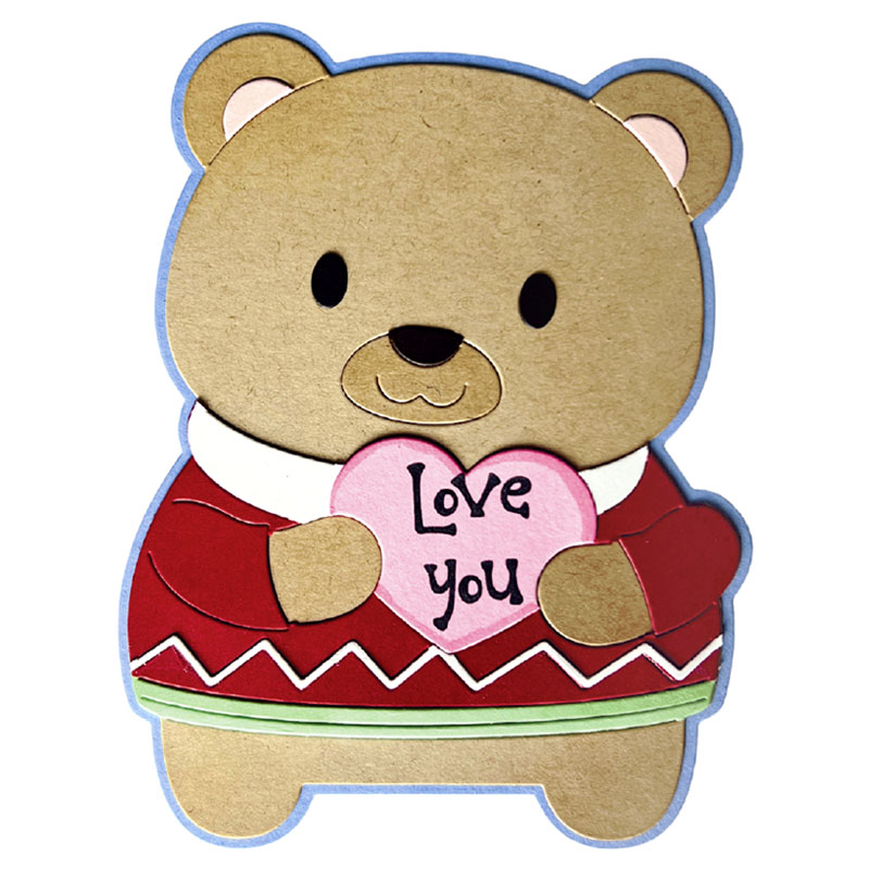 Love Bear Fold-it with Stamps