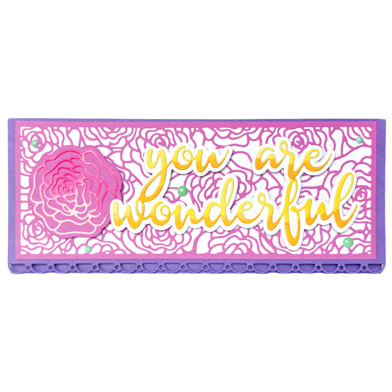 Scalloped Slimline Rose Card