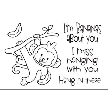 Hang In There Monkey Stamps
