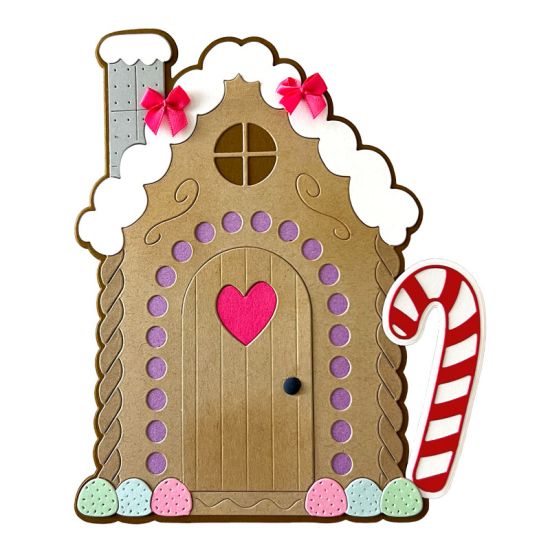 5x7 Gingerbread House Fold-it Shaped Card Die Set
