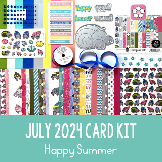July 2024 Card Kit Happy Summer Collection Featuring Hermit Crabs
