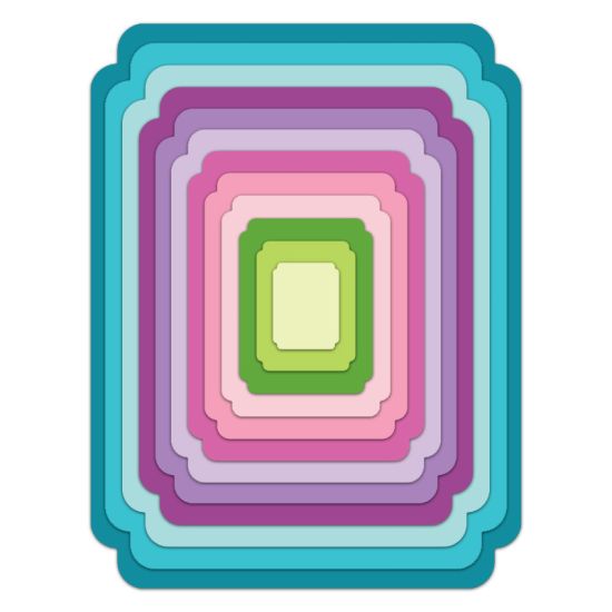 Corner Cut Rounded A2 Rectangles Nested Dies
