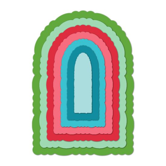 Deckle Edge Rounded Arches Nesting Dies
