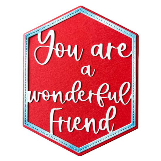 Diamond Wonderful Friend Card Front Die Set
