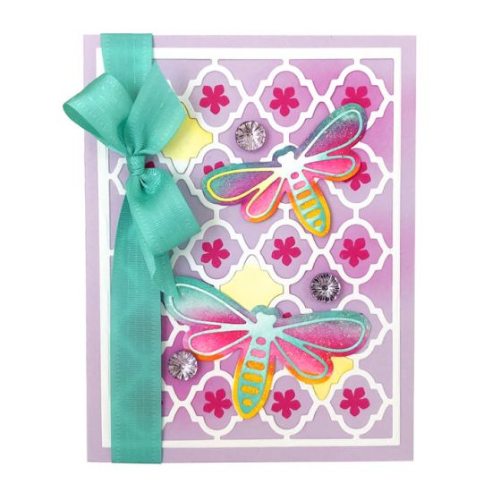 Dragonfly and Flower A2 Card
