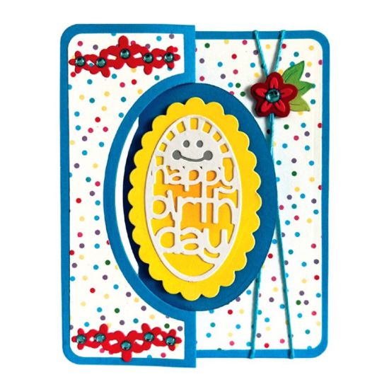 Vertical Oval Flip-it Card
