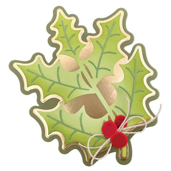 Holly Leaves Fold-it Card Dies
