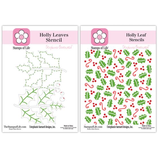 Holly Leaves Fold-it Club Stencils
