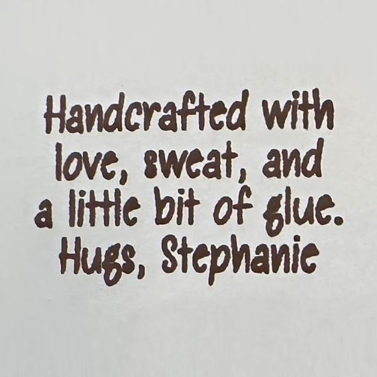 A Stephanie Barnard personalized custom clear stamp.  This stamp is the Build Your Own Stamp.

