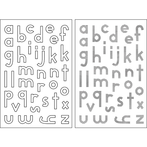Stripy Alphabet Stamps
