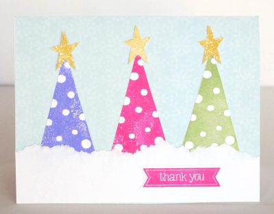 Christmas Trees Thank You Card
