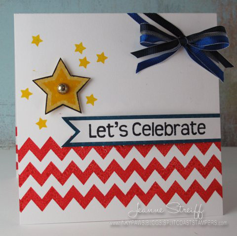 4th of July Pop Up Card (front)
Pop up card using chevrons2stamp, stars4you and die cuts from Sizzix. 

Inks used: Licorice, Strawberry, Banana
Keywords: chevrons2stamp, stars4you, Colorbox Premium Dye Inks, Sizzix