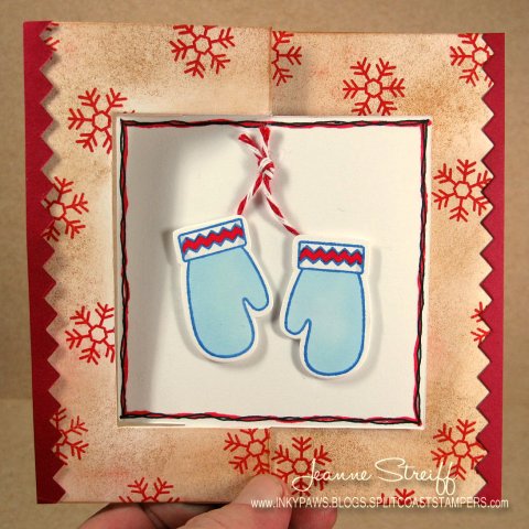 *Christmas Mittens 
Keywords: Christmas2build, Christmas Die Set, Wavy Die Set, Square Flip-its, Strawberry, Licorice, Chocolate