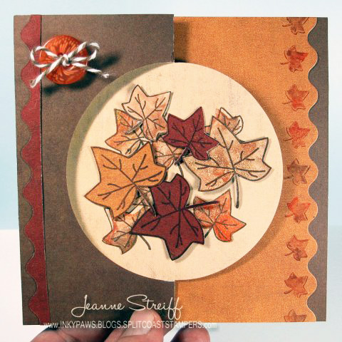 *Colors of Autumn 
Colorbox Premium Die Inks - Tangerine, Chocolate, Licorice, Strawberry, Artichoke
Die cuts: Sizzix (Circle Flip its, Scallop Circle Framelits), The Stamps of Life (Wavy Border set)
Papers from The Paper Loft (Funkysaurus collection)

Keywords: leaves4fall, Sizzix,Circle Flip its, Scallop Circle Framelits, Wavy Border set