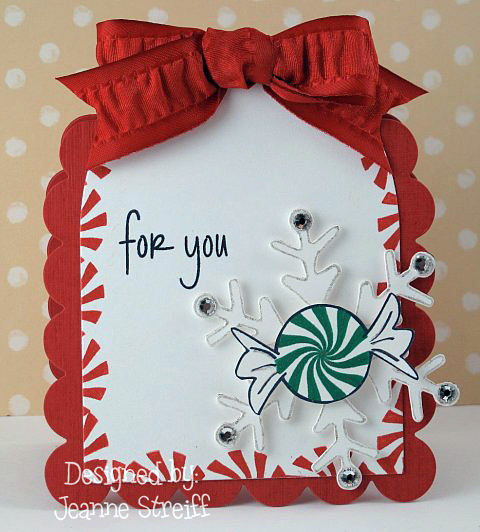 For You Tag Card
I used a Sizzix Scallop Tag die for my card back and Sizzix Framelits die for the white part of the card. The snowflake is also a Sizzix die.
Keywords: candy2share, Sizzix, Framelits
