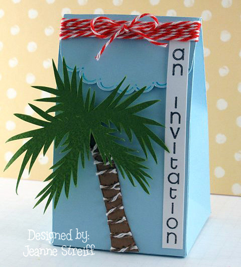 Beachy Invitation
The box was cut with a Sizzix eclips.
Keywords: standup4sentiments island2visit Sizzix eclips