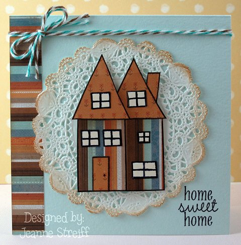 Home Sweet Home
I Paper Pieced the house with papers from Kaisercraft. The paper doily is from the cake department (Wilton) at any store that sells cake decorating supplies.
Keywords: houses4fun