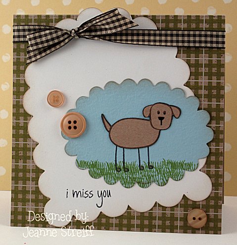 Miss You
The puppy was paper pieced with brown cardstock. All dies from Sizzix.
Keywords: kids2love, Sizzix