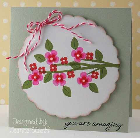 Amazing
I used branches4flowers and Sizzix's new Framelit Scallop Circle dies.

Ink: Clearsnap Colorbox Premium ink (by Stephanie Barnard)- Licorice, Chocolate, Artichoke, Guava and Strawberry
Keywords: branches4flowers Sizzix Clearsnap