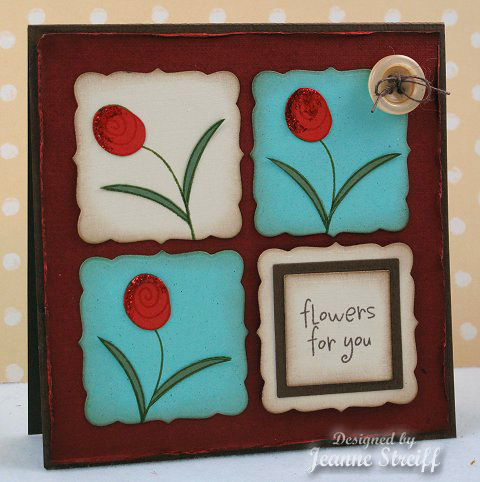 Flowers for You
The flowers were paper pieced and glitter was added.
Keywords: Flowers for You, PK Glitz Glitter
