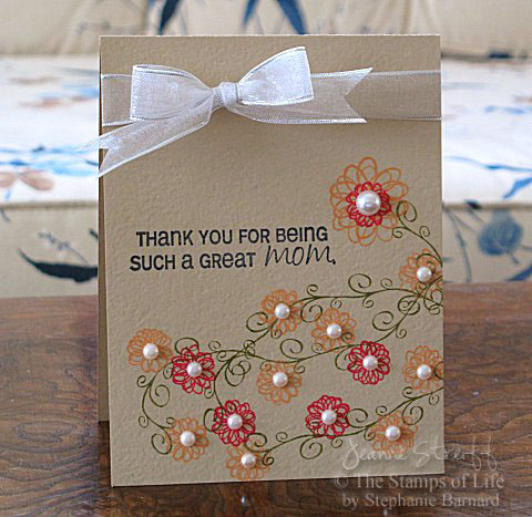 Great Mom!
I stamped the images from all4Moms and then added pearls to the flower centers.
Keywords: all4moms