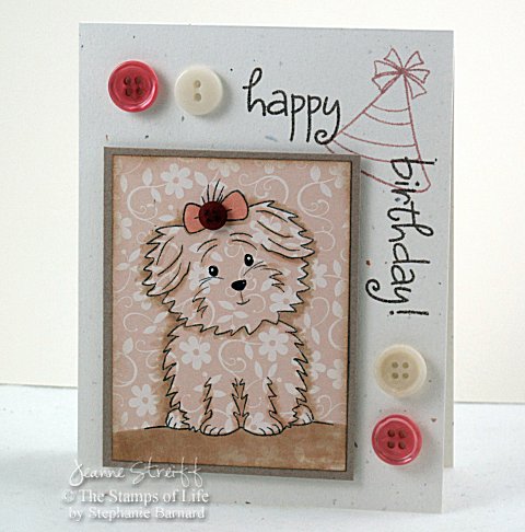 Happy Birthday
I stamped the image directly onto patterned paper and shaded with Copic markers.
Keywords: birthday4Cookie