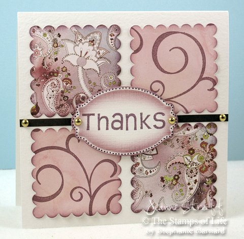 Thanks
I stamped the swirls directly onto the Basic Grey patterned paper with Plum Memento ink. The Thanks sentiment was stamped with the same plum ink.
Keywords: swirls2build basic4abc