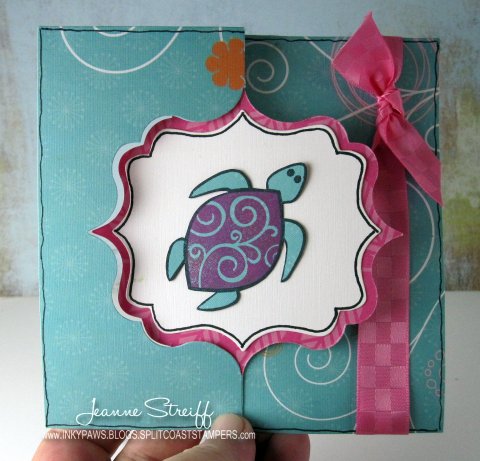 Sea Ya Soon front
Keywords: turtles2love Sizzix, Fancy Frame Flip-its Colorbox Premium Dye Inks