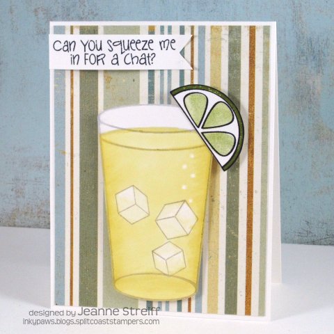 *Squeeze
I used Artichoke ink for my lime slice and colored the glass with markers. Paper is from The Paper Loft
Keywords: lemonade2drink