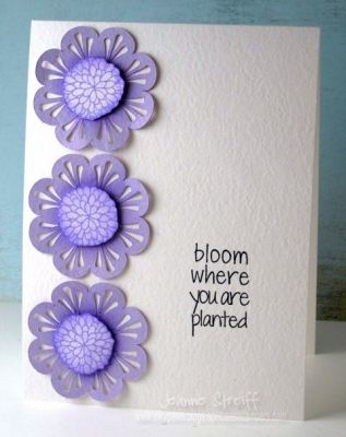 Bloom
My flower centers were stamped in Grape inks. The flowers were made using my Sizzix eclips. I used Licorice ink for my sentiment.
Keywords: mums2stamp