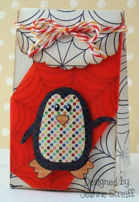 Penguin Halloween
Penguin was paper pieced and cut out. The box cut using a Sizzix eclips (Albums, Boxes and Bags cartridge).
Keywords: penguins4Christmas, sizzix