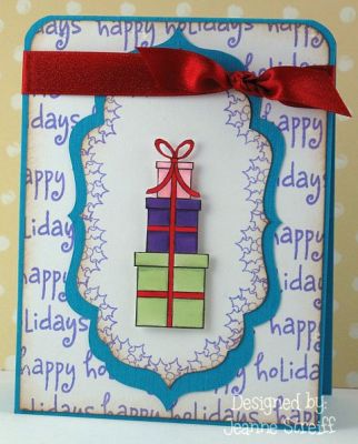 Happy Holidays
The gifts image stamped, colored with Touch Twin markers and cut out. Dies cut were made using a Sizzix eclips (Basic Shapes cartridge).
Keywords: penguins4Christmas, sizzix