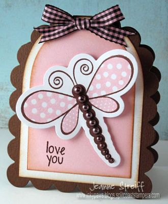 Love You
I used Bubblegum & Chocolate inks. Card base is a Sizzix Tag die and matting was done with Sizzix Framelit dies.
Keywords: creations2fill, moremums2love, Sizzix, butterfly2build, framelit