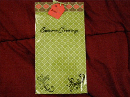 Teacher gift
Another goodie bag for a teacher.  I stamped in Staz-on ink on a recycled plastic scrapbook packaging.  I used the to and from stamp on a tag that I cut with my Slice machine!
