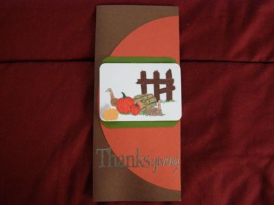 Thanksgiving card
A card that I created using a sketch and a digital image.  Just had to add another little pumpkin on this scene from the Oct. stamp set. TFL
