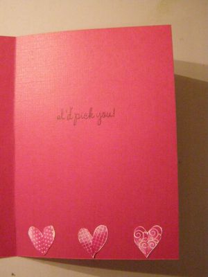 inside of friend card
 I used the smaller wings to make hearts!  Friend sentiment from the creations2fill stamp set.
