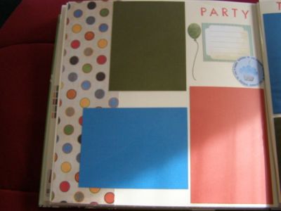 Baby boy scrapbook album
This is the scrapbook page for the 1st birthday.  I made my friend a pre-made baby scrapbook that covers the child's first year of life.

