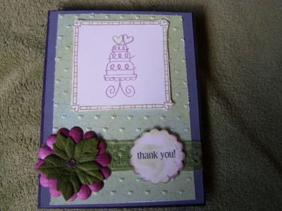Thank you card
Another wedding thank you card for a set that I am giving to a friend who is getting married this summer.
