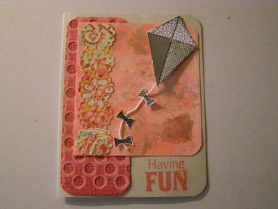 Having fun card with faux mother of pearl background. TFL
