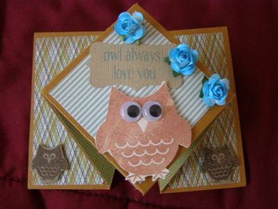 Diamond fold card
This diamond fold card was made using My Mind's Eye Lost and Found "Breeze" collection.

