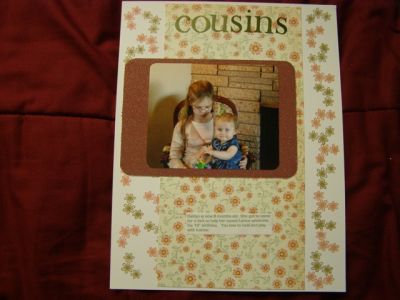 Cousins Scrapbook Layout
I used a flower stamp to create a border on either side of the page.
