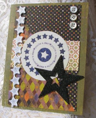 You're a Star!
Heat embossed using P K Glitz powders
