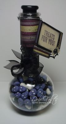 Skele-treats for you!
Love this potions bottle that I have had just waiting to be altered!
Keywords: spooky2scare