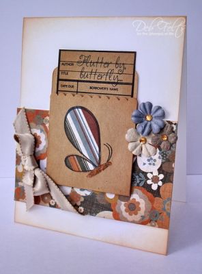 Flutter by
A little Maya Road pocket with a paper pieced butterfly.
Keywords: Basic Grey designer paper