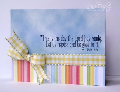 This is the day!
I think this set will be one of my absolute FAVORITES!  I love pairing it with the symbolism in the Promise of the rainbow...it's just a happy card!
Keywords: praise4Him