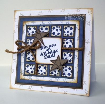 hip2be (Square) All-Star Dad
For this month's challenge to make a square card.  
Keywords: all4dads father dad star TSOLD09