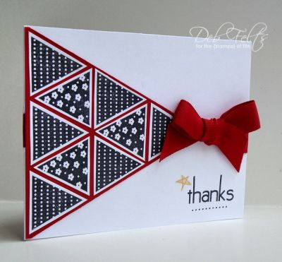 thanks
This was not *supposed* to be a patriotic card, but the black ink looks blue, so I went with the flow and added some red and a gold star.
Keywords: patriotic, thanks