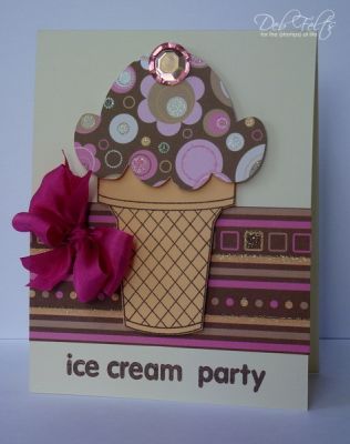Party!
Sparkly papers with a big bling cherry!
