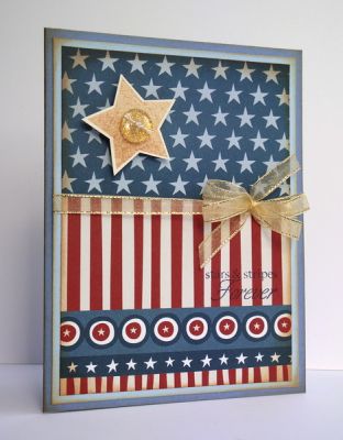 Stars & Stripes Forever!
This was easy peasy because of the print of this patterned paper!
Keywords: stars4you patriotic