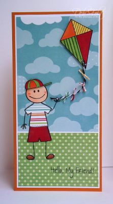 Hello, my friend!
A long card with this cute little guy and a kite2fly!  
